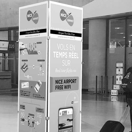 Tryptique parcour passager à Aéroport de Nice